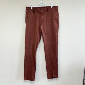 Vuori Mens Collins Flat Front Stretch Twill Chino Pants Tobacco Size 32